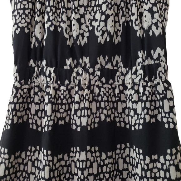 Banana Republic Spaghetti Strap Elastic Waist Maxi Dress, Black & Beige, Sz 0 - Picture 5 of 12